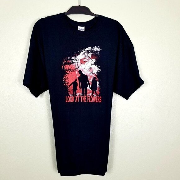 GILDAN "LOOK AT THE FLOWERS" GRAPHIC TEE - Picture 1 of 3